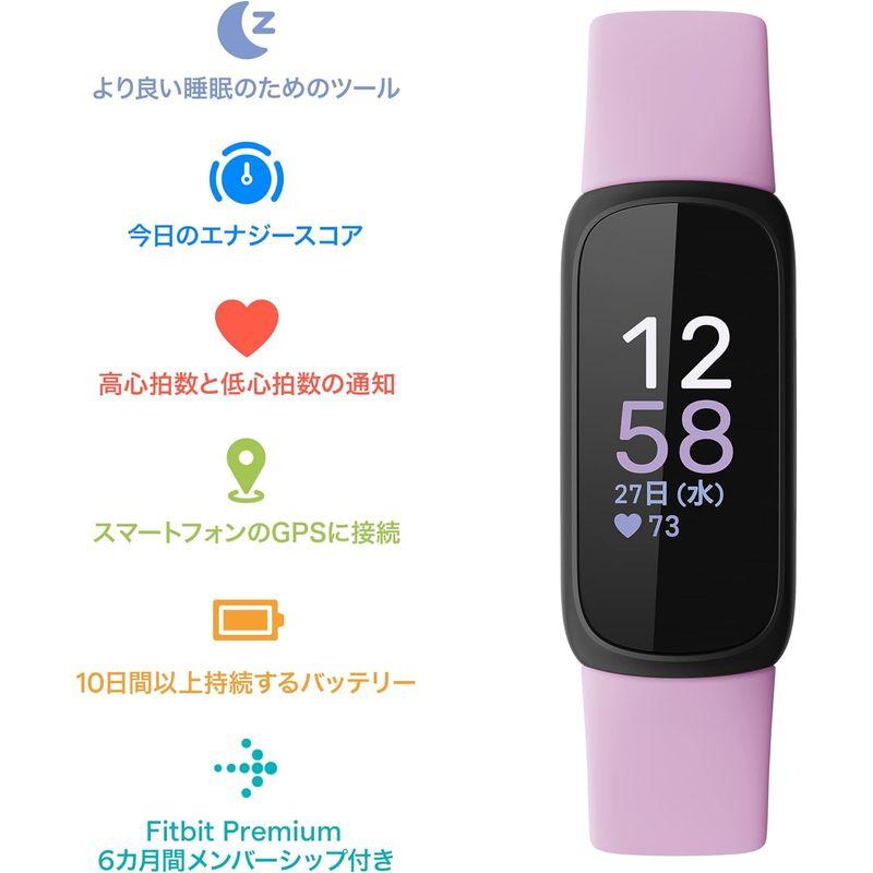 Fitbit Inspire 3 フィットネストラッカー Lilac Bliss/Black FRCJK L/Sサイズ最大10日間のバッテリ｜tanda-shops｜03