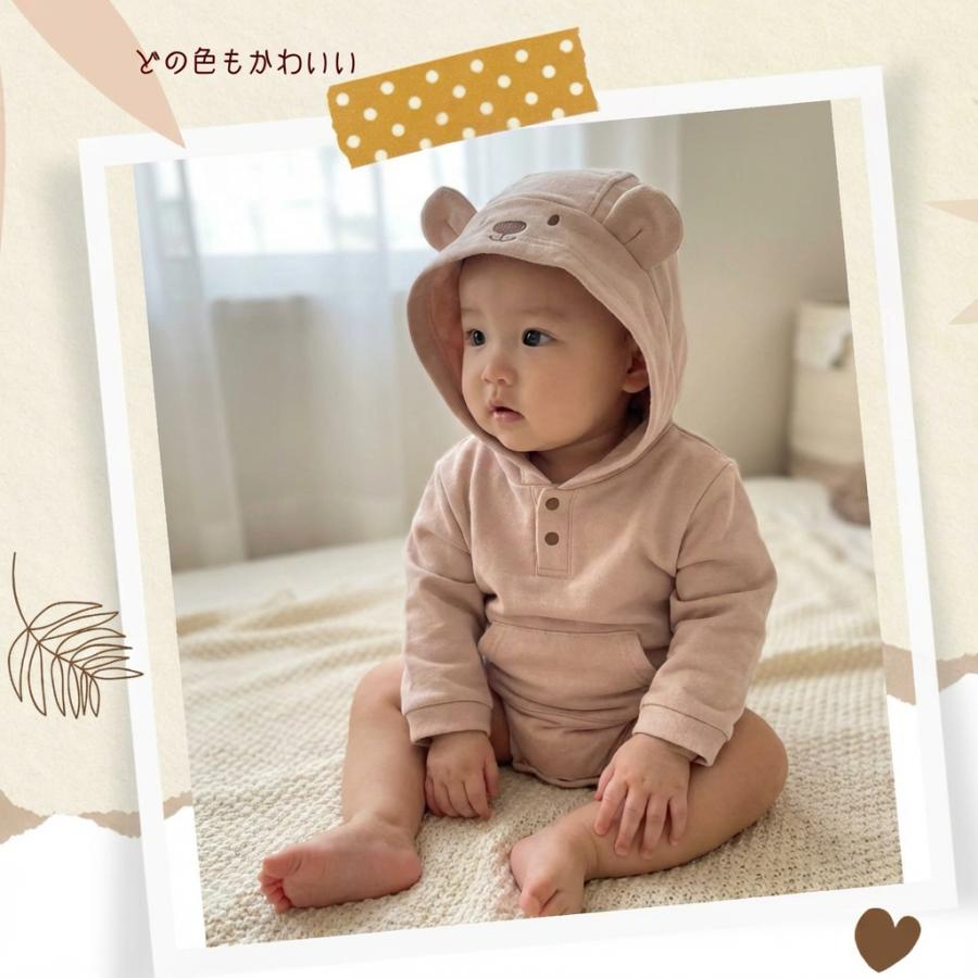 ベビー服 長袖 ロンパス ロンパース 新生児 可愛い 赤ちゃん フード