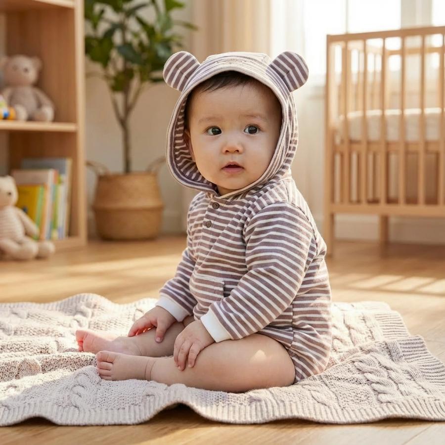 ベビー服 長袖 ロンパス ロンパース 新生児 可愛い 赤ちゃん フード