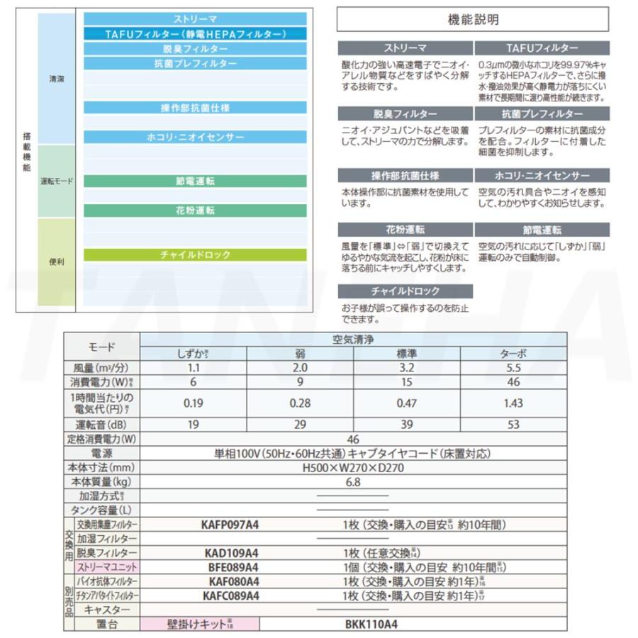 【】◎ダイキン 《ACM555A-W+BKK110A4》 ストリーマ空気清浄機 リモコン付 + 壁掛けキットSET ホワイト 〜25畳・ 単100V(50/60Hz) : | ストリーマ | 01