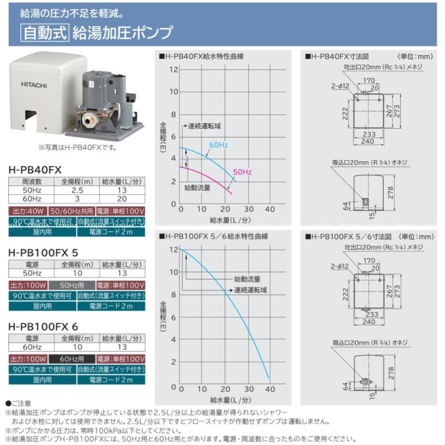日立 H-PB40FX . : 給湯加圧ポンプ その他の住宅設備 日立 H-PB40FX . : 給湯加圧ポンプ その他の住宅設備