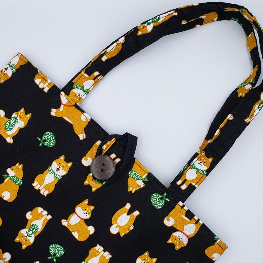 トートバッグ しばいぬ レッスンバッグ 手提げ 和風 柴犬 かわいい 