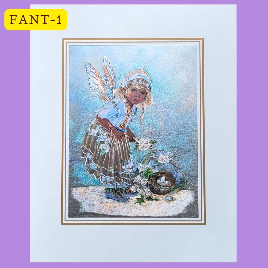 エッチング アート 版画プリント ファンタジー 妖精 ユニコーン 白鳥