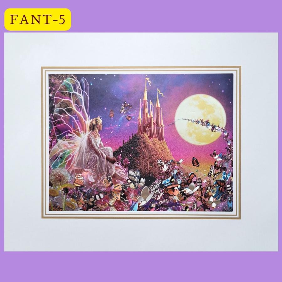 エッチング アート 版画プリント ファンタジー 妖精 ユニコーン 白鳥