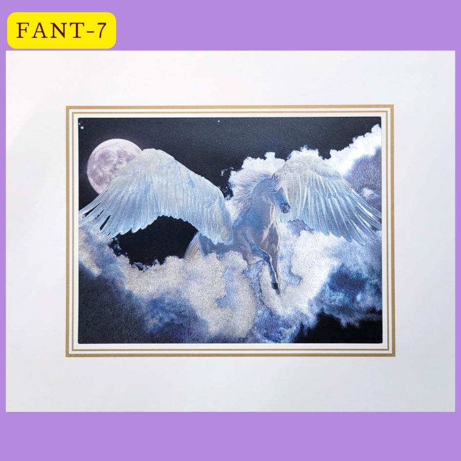 エッチング アート 版画プリント ファンタジー 妖精 ユニコーン 白鳥