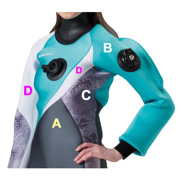 DCD4 ワールドダイブ 女性専用ドライスーツ ＊3.5mm／DCD4／WORLD DIVE(ワールドダイブ) |  | 02