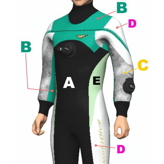 ワールドダイブ ドライスーツ *3.5mm/MF1/WORLD DIVE ワールドダイブ ドライスーツ *3.5mm/MF1/WORLD DIVE