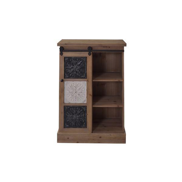 残りわずか アンティーク風 シェルフ 収納棚 3段 幅64cm 木製 スチール スライド扉付き リビング ダイニング ベッドルーム 寝室 半額品 World Of Heating De