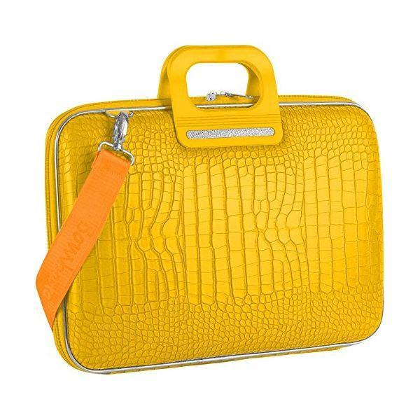 Web限定カラー クロコ型押し Siena イタリアデザイン Bombata ボンバーター マルチビジネスバック 13インチ対応 イエロー Pcバック バッグ