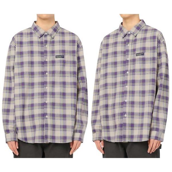 thisisneverthat（ディスイズネバーザット） TN21SSH007 プレイドツイル長袖シャツ パープル XL thisisneverthat ディスイズネバーザット TN21SSH007 プレイドツイル長袖シャツ パープル XL