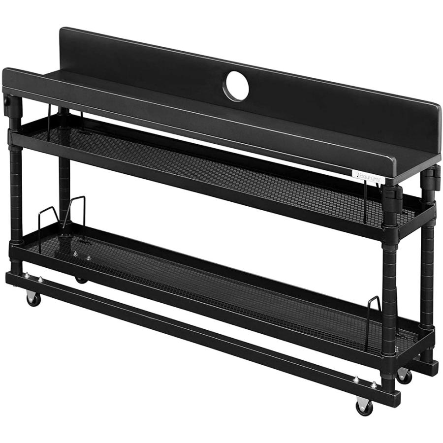 ヘッドボード 後付け キャスター付き 昇降式 ラック リビング収納