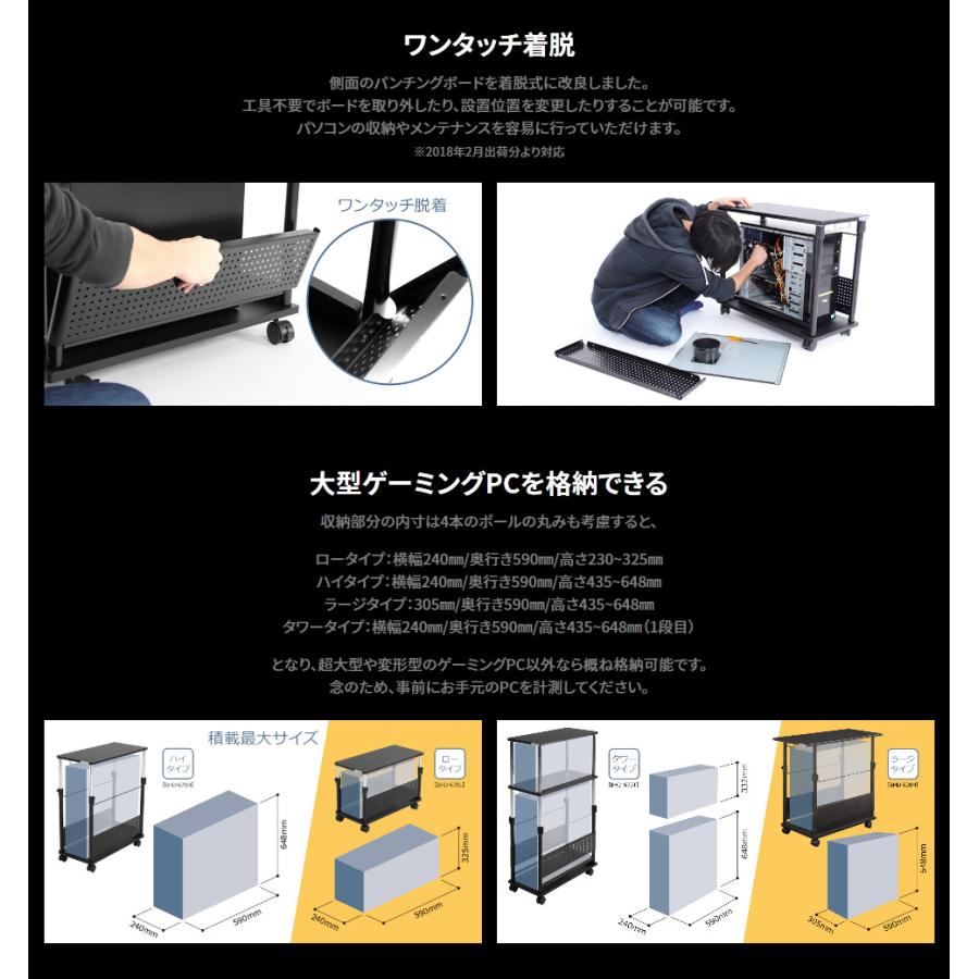 バウヒュッテ 天板昇降式デスク サイドデスク ラックワゴン サーバー