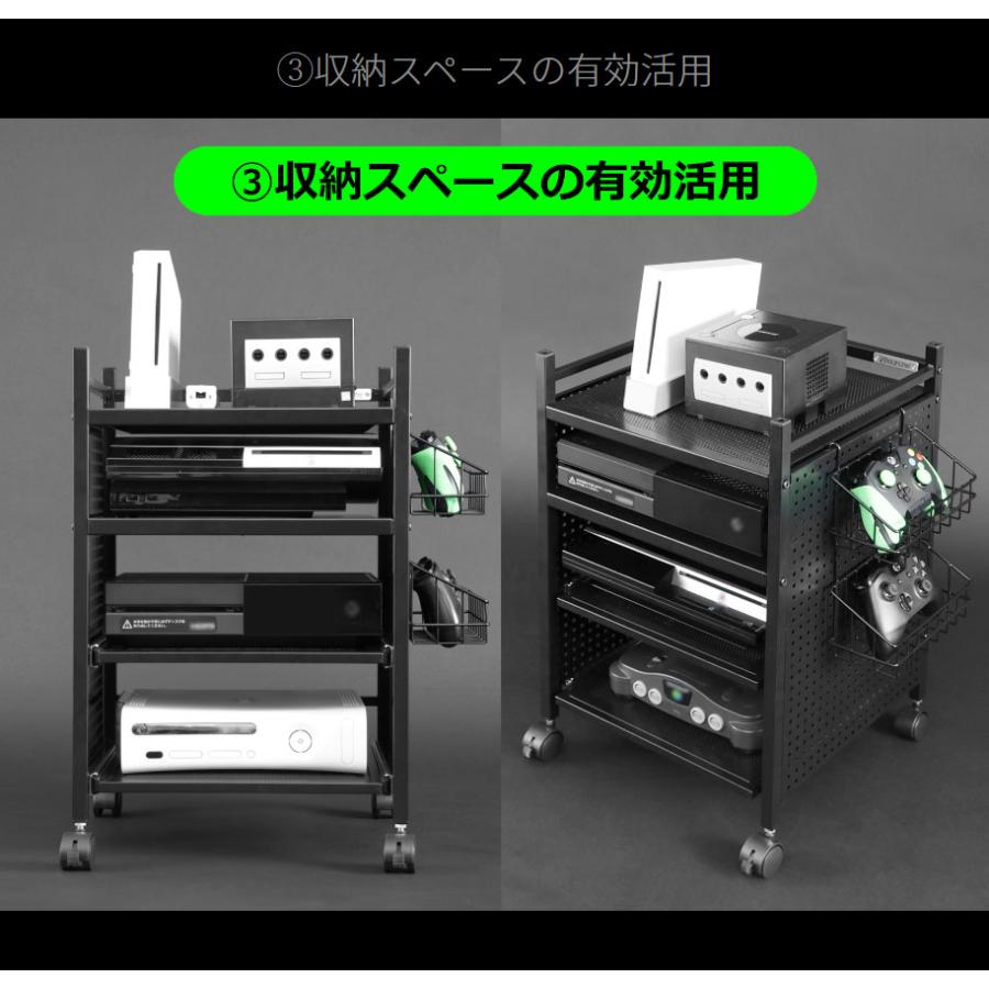 ゲーム機収納ラック スライド棚付 ゲーム機収納に特化した多機能 ゲーム機収納ラック スライド棚付 ゲーム機収納に特化した多機能