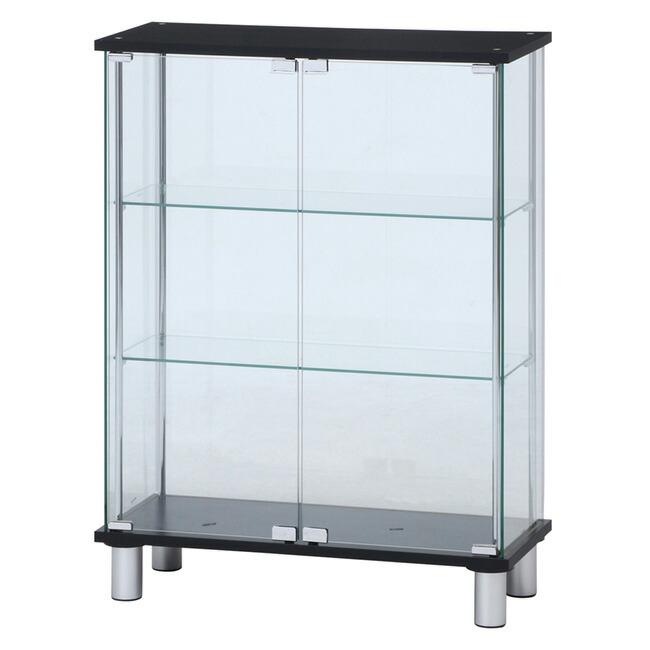 ガラスショーケース脚付き ガラスディスプレイケース 3段 ワイド 脚付 ガラスコレクション