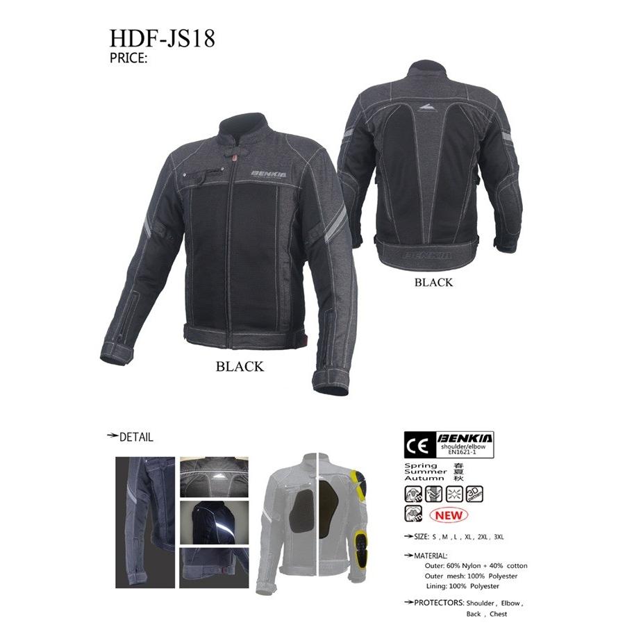 BENKIAバイクジャケット 春夏秋 メッシュ 通気性が抜群 登録商標番号