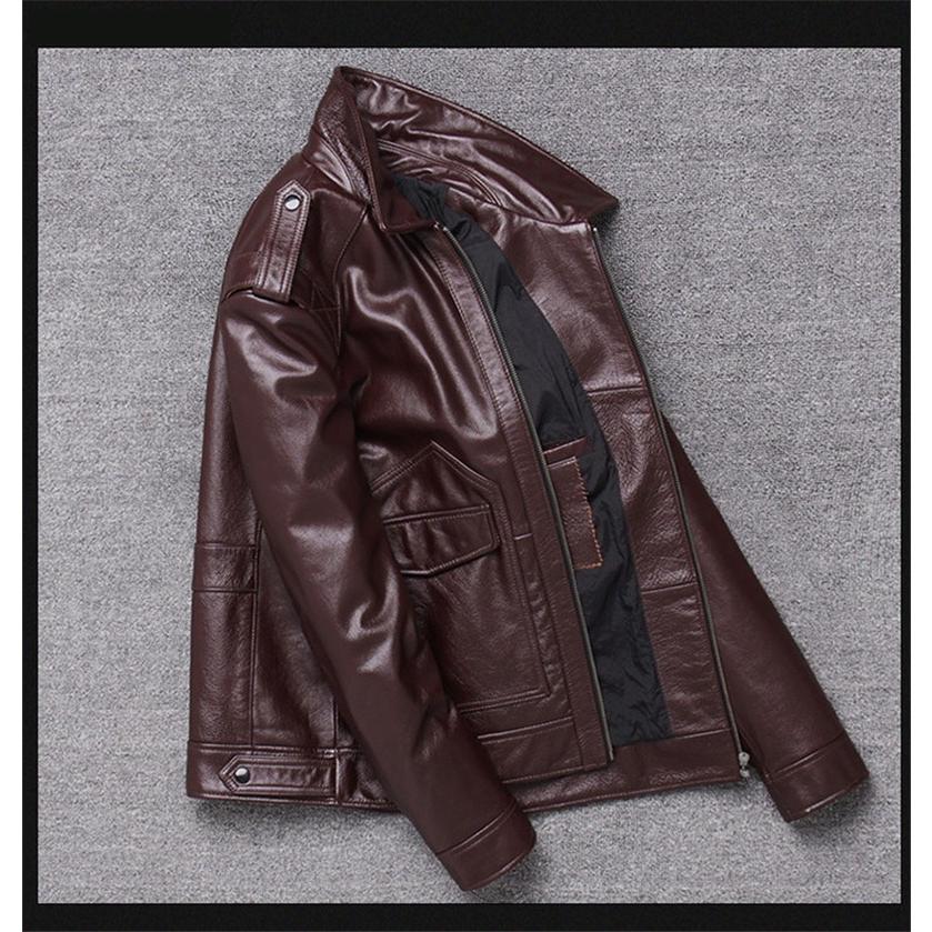 牛革ジャケット 本革ジャケット 牛革 本革ライダースジャケット 折り襟