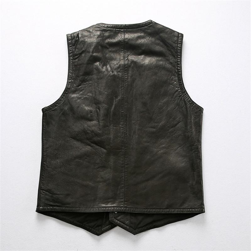 本革ベスト ベスト 羊革 ユーズド加工 ライダースベスト : 谷村通販