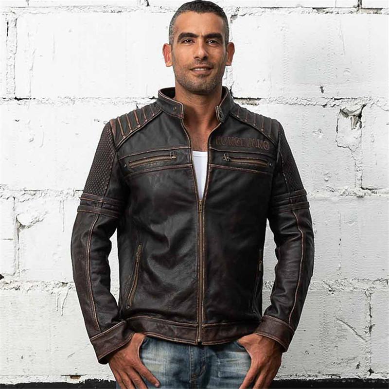 本革ジャケット 本革 牛革ジャケット ライダースジャケット 牛革 復古