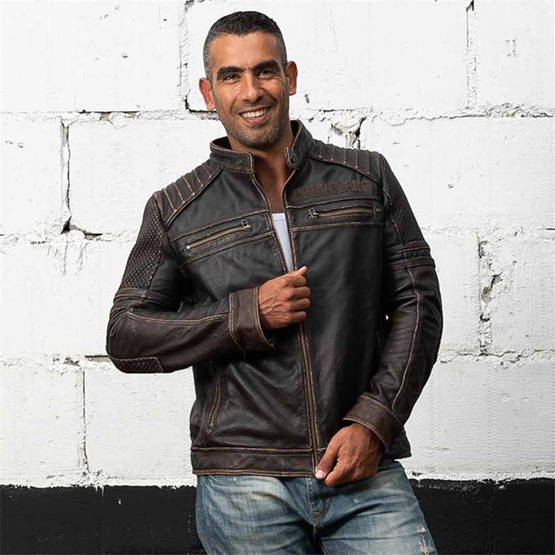 本革ジャケット 本革 牛革ジャケット ライダースジャケット 牛革 復古