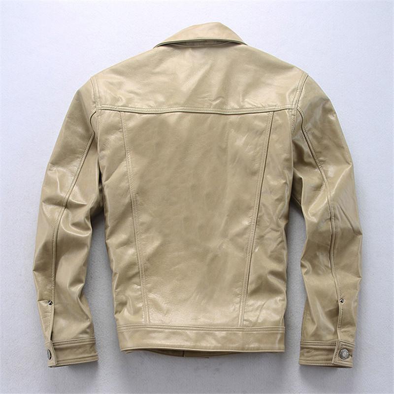 白い本羊革ジャケット 高品質ラムレザー ライダースジャケット メンズ レザー