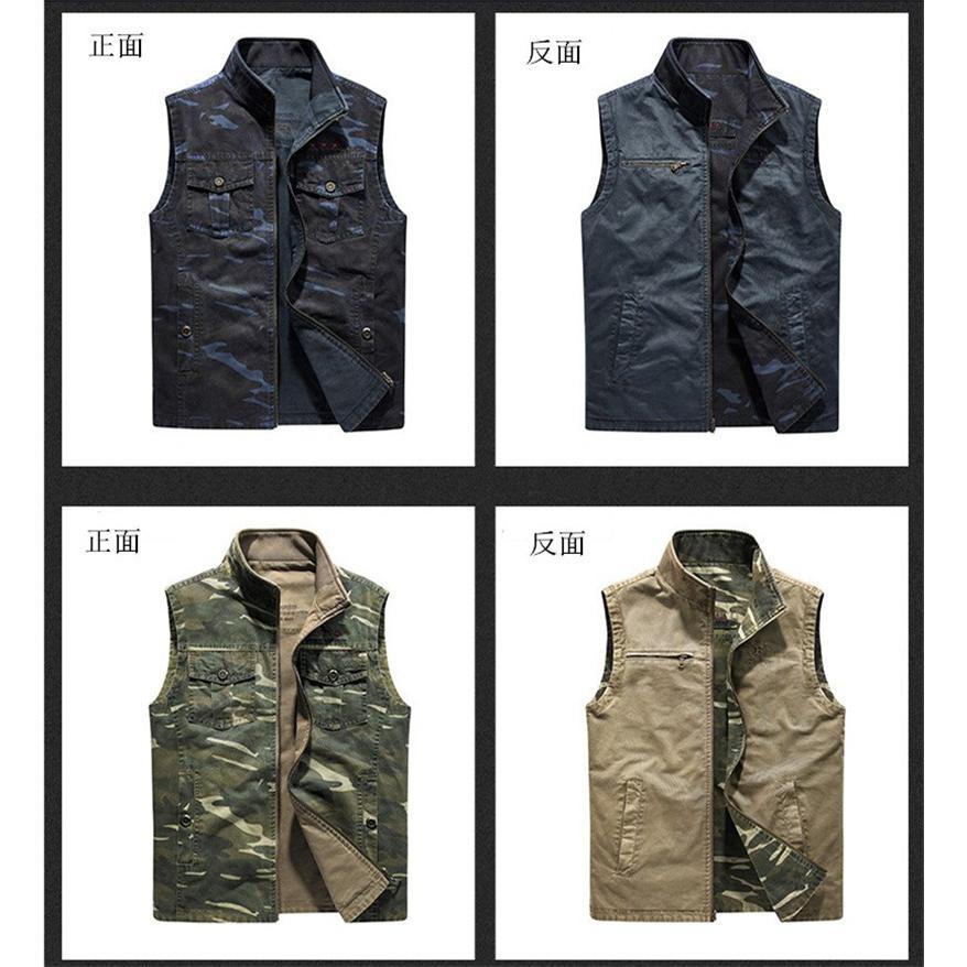 デニムベスト リバーシブル 迷彩 カモフラージュ 両面着用 迷彩ベスト