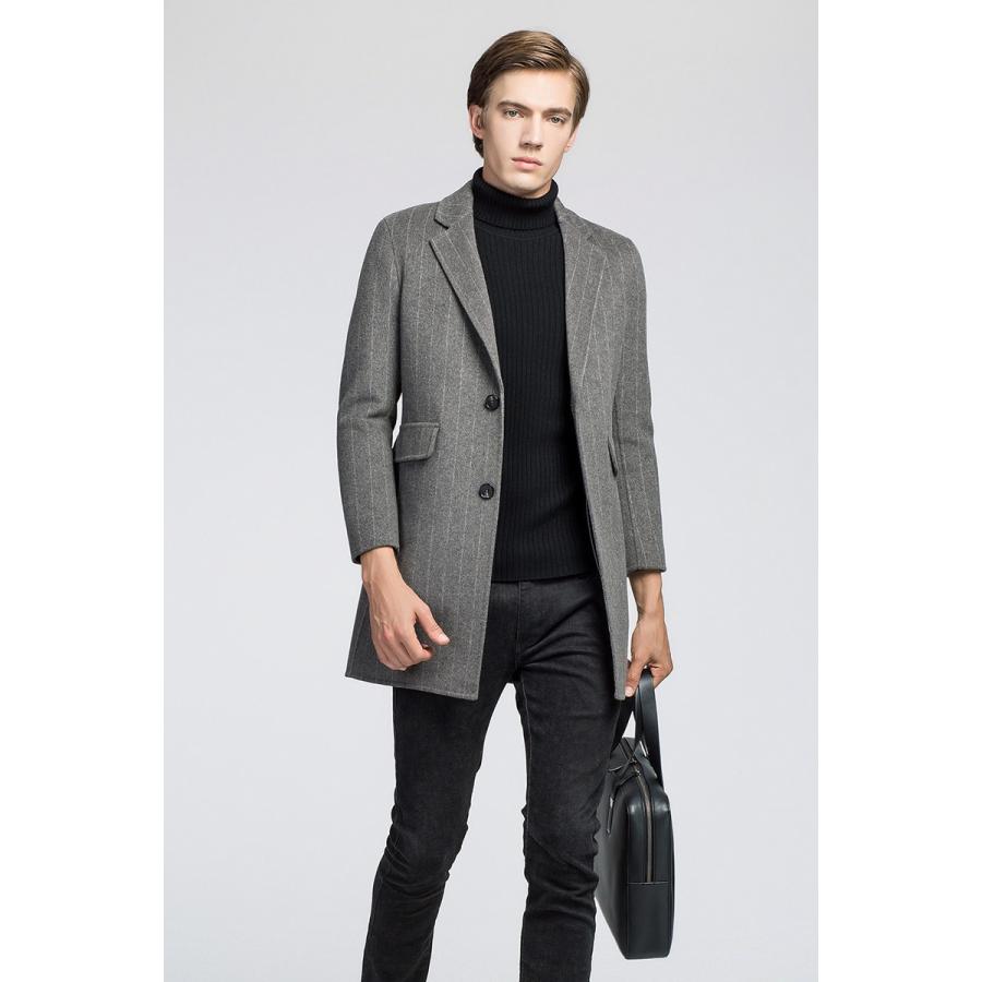 本店は ウールコート ダブルフェイス チェスターコート ピーコート ビジネスpコート メルトン ミドル丈 ラシャコート 防風 秋冬 メンズ ストライプ 限定価格セール Marrymebylabelle Com