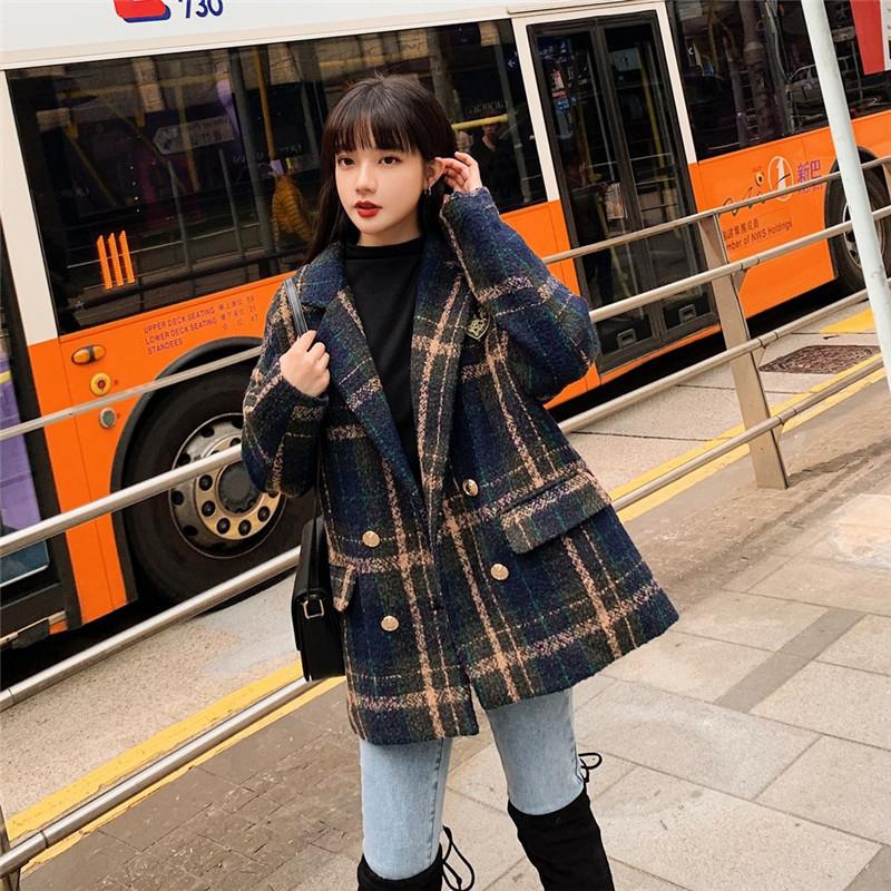 チェックショートコート チェスターコート ショート丈 ラシャコート チェック柄 ゆったり 韓国風 体型カバー レディース Nwt02 谷村通販 通販 Yahoo ショッピング