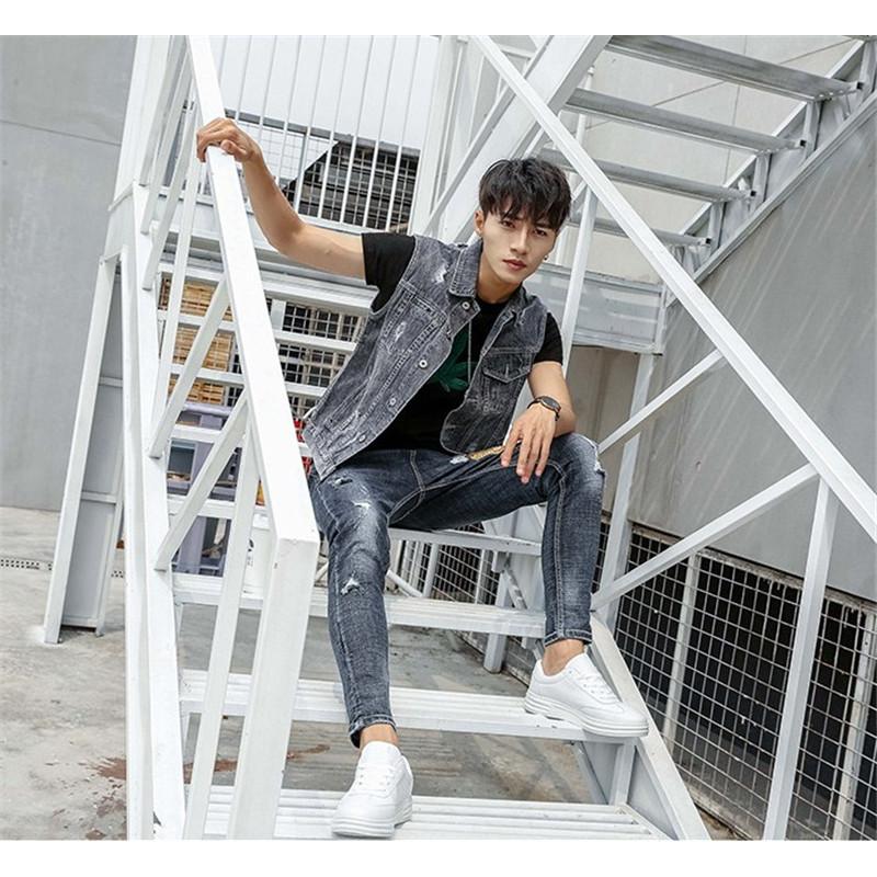 デニムベスト ベスト デニム メンズ ダメージ加工 カジュアル