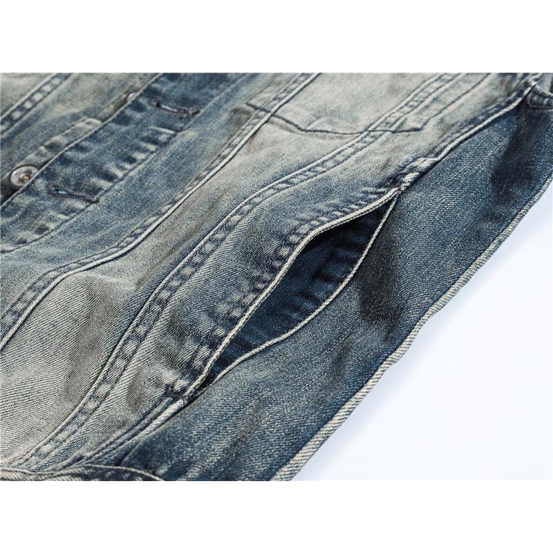 デニムベスト バイク用ベスト ベスト デニム メンズ ダメージ加工