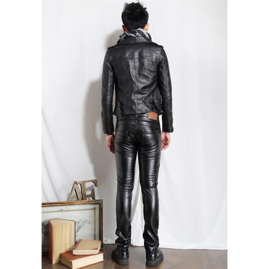ブラックレザー パンツ 革パンツ Amazon | [WAD] ブラック レザーパンツ バイカーパンツ レザー
