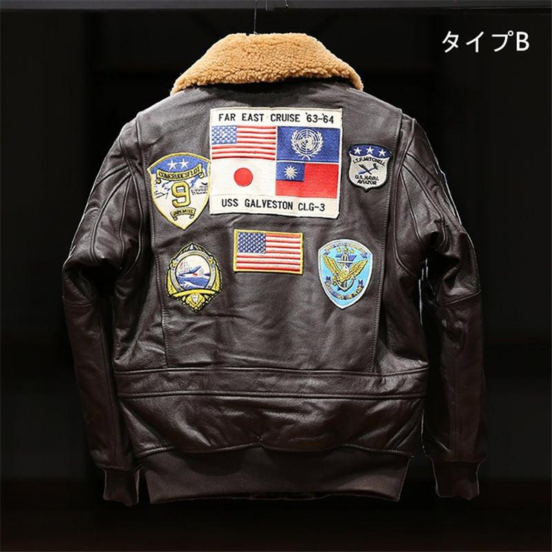本革フライトジャケット 本革ジャケット ワッペン付き トップ 本革フライトジャケット 本革ジャケット ワッペン付き トップ