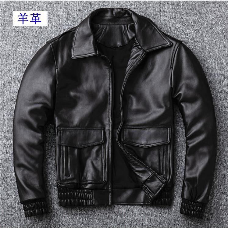 本革フライトジャケット ライダースジャケット ジャンパー ラム革 牛革