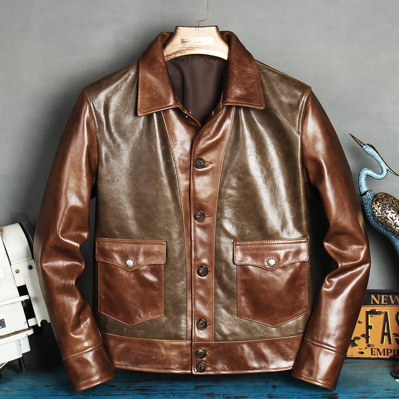 本革ジャケット 牛革ジャケット 牛革 革ジャケット 革ジャン 切り替え