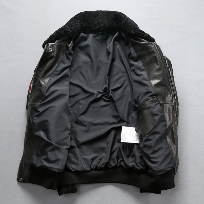 ラム革ジャケット ジャンパー 刺繍 ワッペン 本革ジャケット ウール