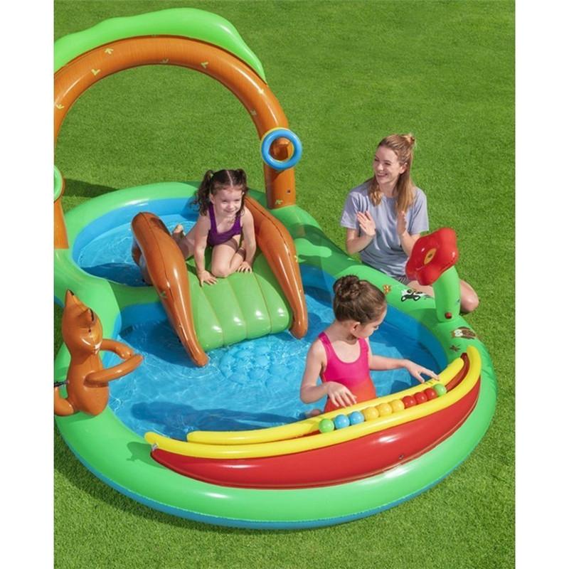 プール 送料無料 家でプール遊び 大型 ビニールプール 子供プール ビニールプール 水遊び おもちゃ 森のプール 滑り台付きスライダー ボールプール Autooneengg Com