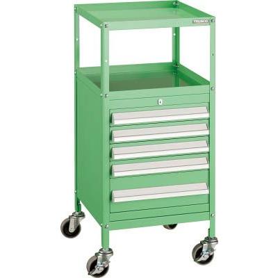 TRUSCO　ミニキャビネットワゴン400X440X880LVR-423付　ヤンググリーン　MCW-423YG　1台（4652479）