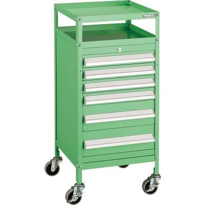 TRUSCO　ミニキャビネットワゴン400X440X880LVR-541付　ヤンググリーン　MCW-541YG　1台（4652517）