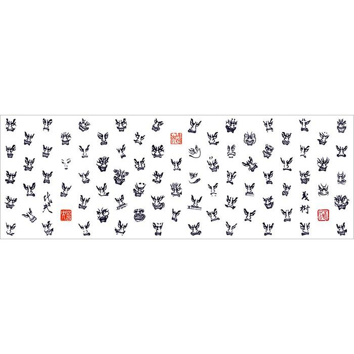 竹浪比呂央ねぶた手拭い「面・面・面」・・・：甲州屋 【ゆうパケット