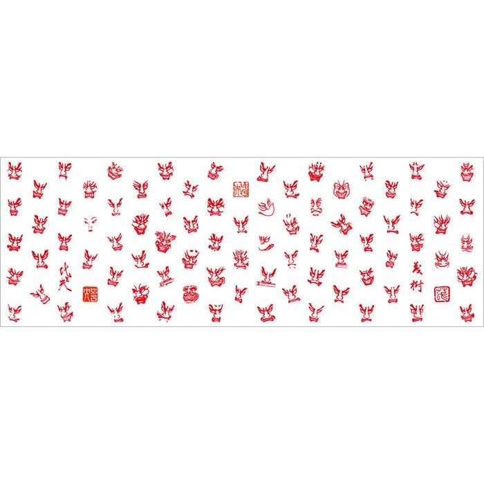 竹浪比呂央ねぶた手拭い「面・面・面」・・・：甲州屋 【ゆうパケット