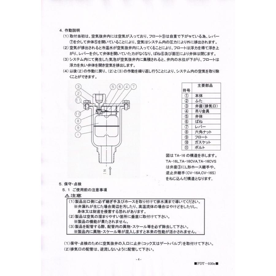 ヨシタケ 空気抜弁 TA-16L 口径:25A |  | 04