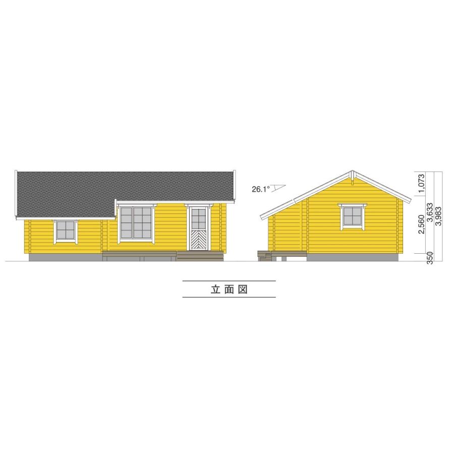 ログハウス ミニログハウス トゥーリー（ログ厚70mm） : ビック