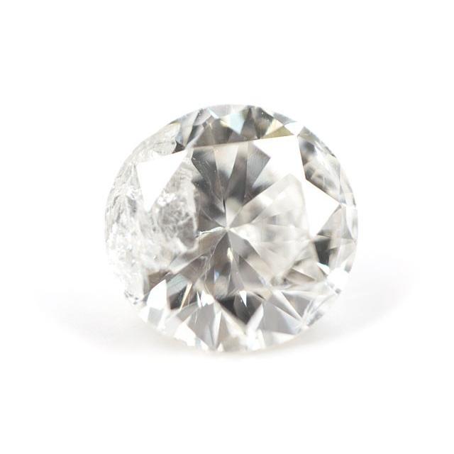 天然ダイヤモンド ルース(裸石) 0.370ct, Gカラー, I-2, Poor, 中央 