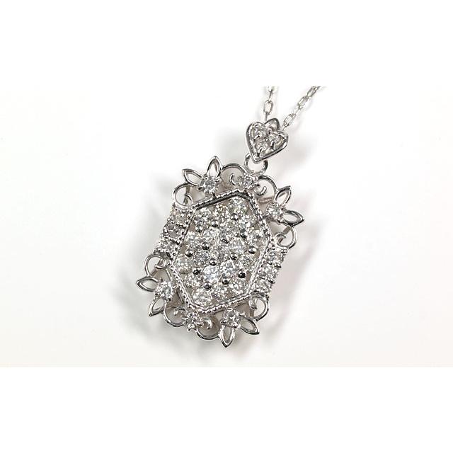 ダイヤモンドペンダントネックレス 18金ホワイトゴールド(45528円)