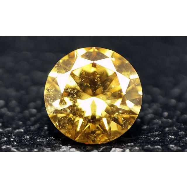 イエローダイヤモンド ルース 0.123ct, FANCY DEEP YELLOW, I1  