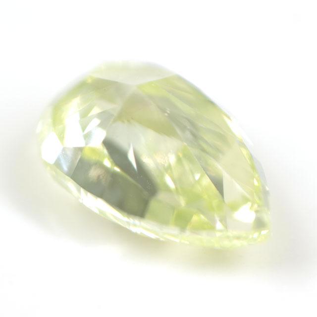 天然グリーンダイヤモンド ルース 裸石 0.127ct ファンシーイエローグリーン VS-1 ペアシェイプ 蛍光性 Very Strong Yellowish Green 中央宝石研究所 送料無料の画像