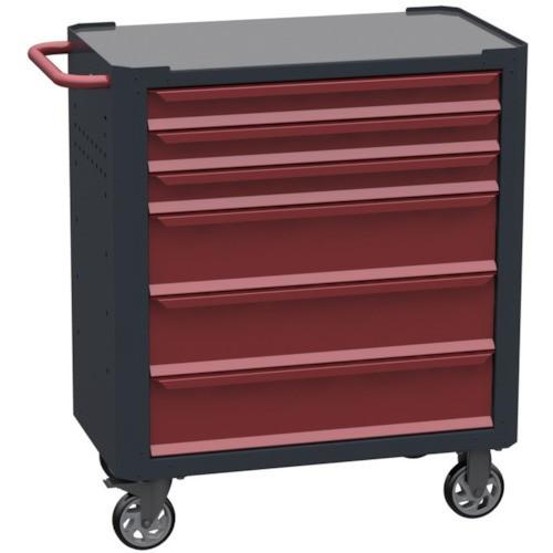 ソリ　キャビネットワゴン　７０００　６段　赤　８００×４５０×９５０ｍｍ　７６００Ｒ　１台　（直送）