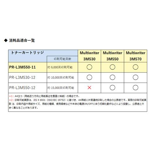 ＮＥＣ　トナーカートリッジ　６Ｋ　ＰＲ−Ｌ３Ｍ５５０−１１