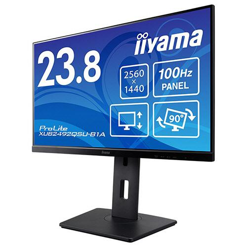 ｉｉｙａｍａ　ＰｒｏＬｉｔｅ　２３．８型液晶ディスプレイ　ブラック　ＸＵＢ２４９２ＱＳＵ−Ｂ１Ａ　１台（お取寄せ品)の画像