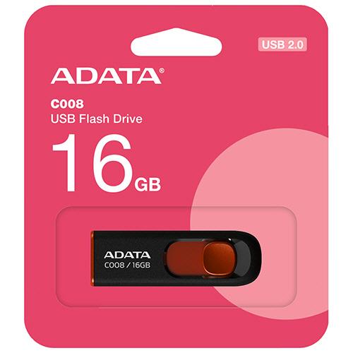 ADATA メモリ(8×8)16GB A-DATA ADATA スライド式USBメモリ C008 16GB レッド