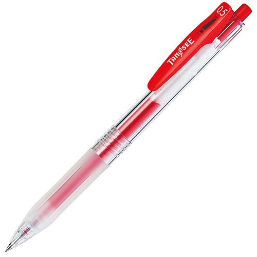 TANOSEE　ノック式ゲルインクボールペン（バインダークリップ）　０.５ｍｍ　赤　１本｜tanomail